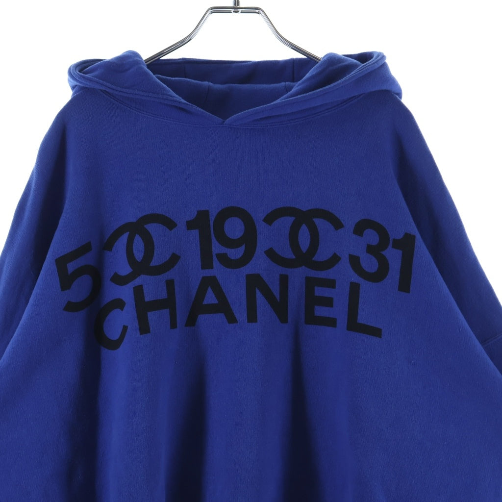 CHANEL(シャネル) 80S VINTAGE Logo Print Sweat Hoodie SAISON 1 ロゴプリント プルオーバースウェットパーカー ヴィンテージ フーディ 26432 ブルー