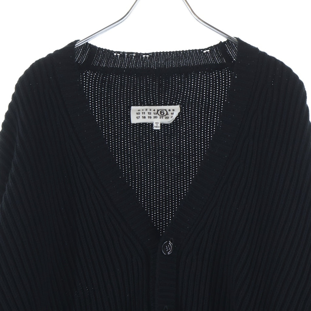 Maison Margiela(メゾンマルジェラ) 24SS Used Effect Cardigan ダメージ加工 ニットカーディガン ブラック SH0HP0001 S18452