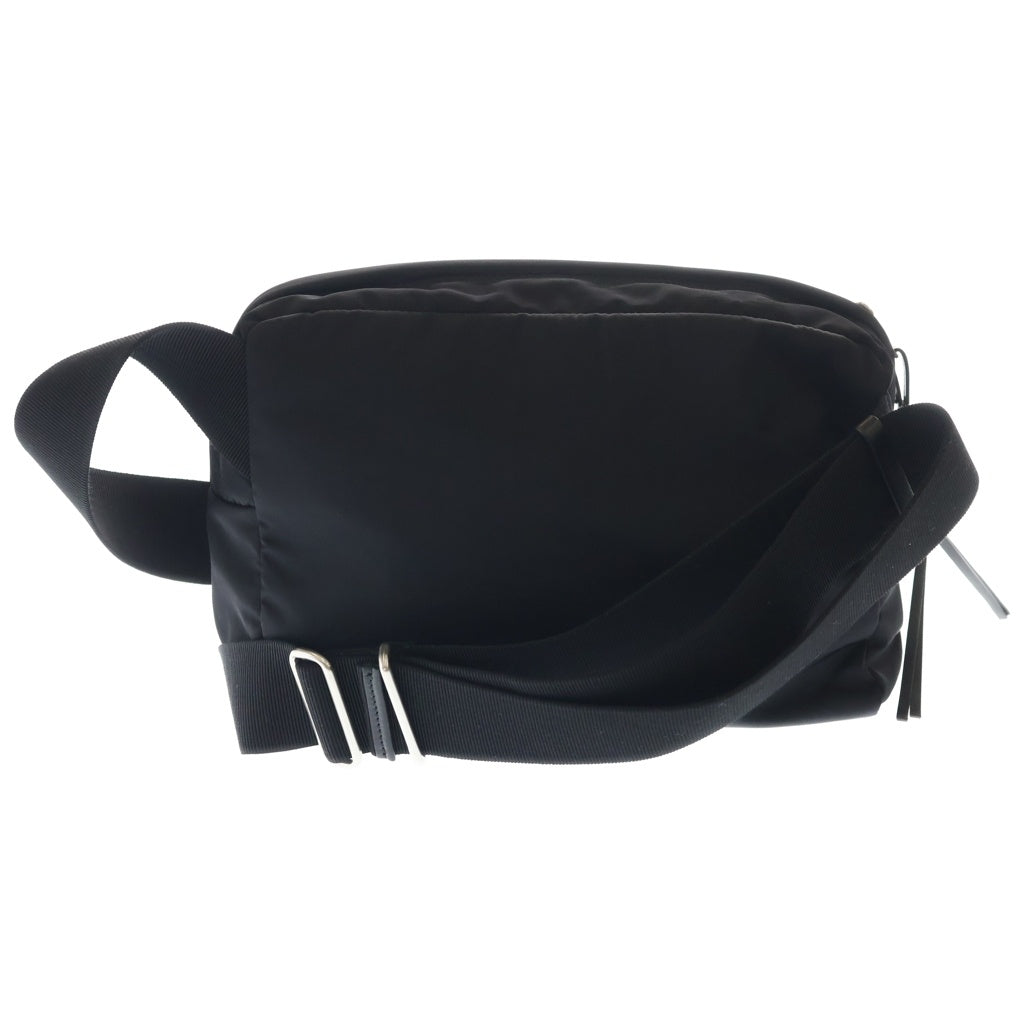 JIL SANDER(ジルサンダー) Lid Messenger レザー切替 ナイロンショルダーバッグ メッセンジャーバッグ ブラック