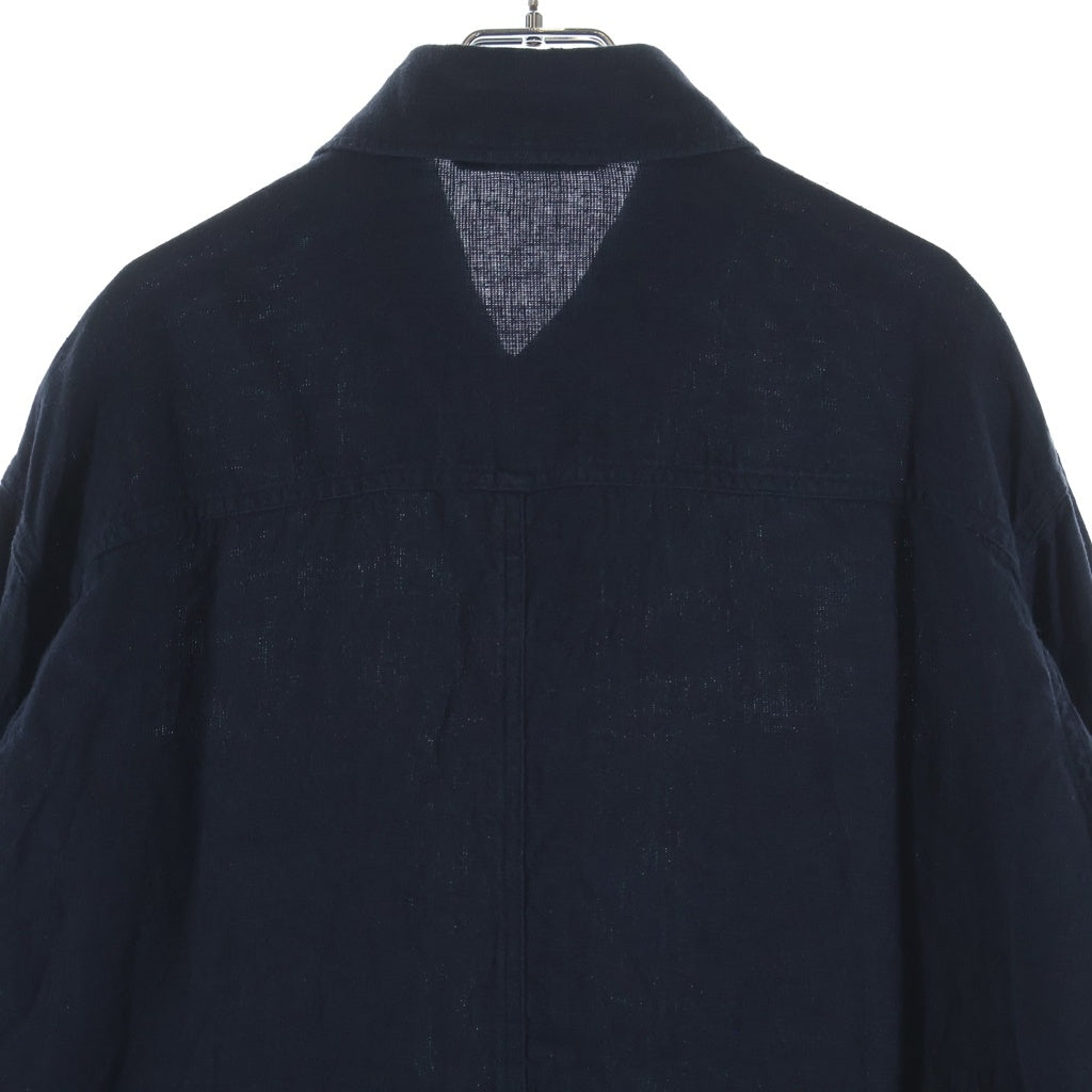 KAPTAIN SUNSHINE(キャプテンサンシャイン) 25SS Safari Shirt Jacket サファリ リネンシャツジャケット ネイビー KS25SJK20