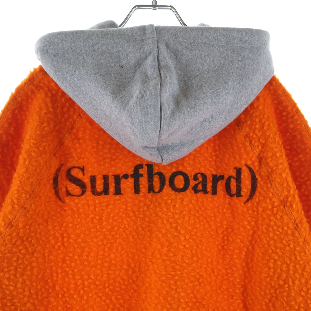 NO BRAND(ノーブランド) Stockholm Surfboard Club【ストックホルムサーフボードクラブ】 Wool Pile Hoodie ハーフジップ ボアパーカー フーディー オレンジ