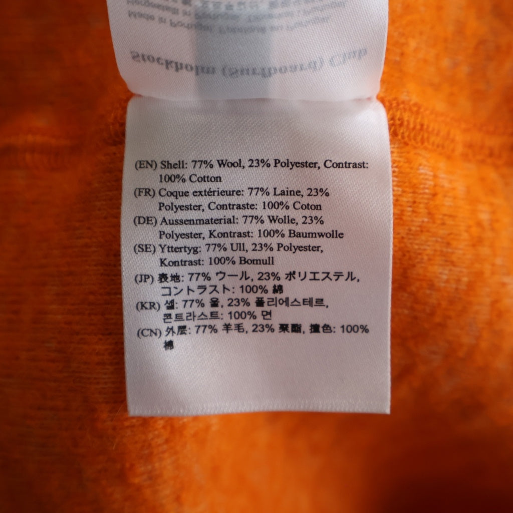 NO BRAND(ノーブランド) Stockholm Surfboard Club【ストックホルムサーフボードクラブ】 Wool Pile Hoodie ハーフジップ ボアパーカー フーディー オレンジ