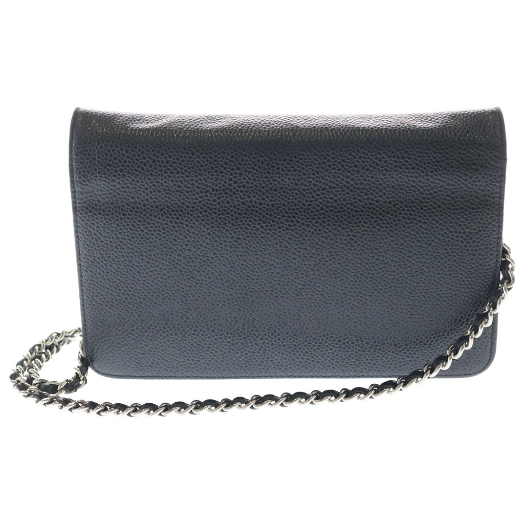 CHANEL(シャネル) Chain Wallet ココマーク キャビアスキン チェーンウォレット ショルダーバッグ ブラック A48654