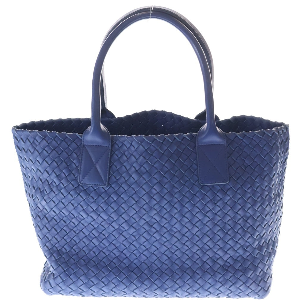 BOTTEGA VENETA(ボッテガヴェネタ) Cabat PM カバ マキシイントレチャート ポーチ付き レザーハンドバッグ ブルー 141498