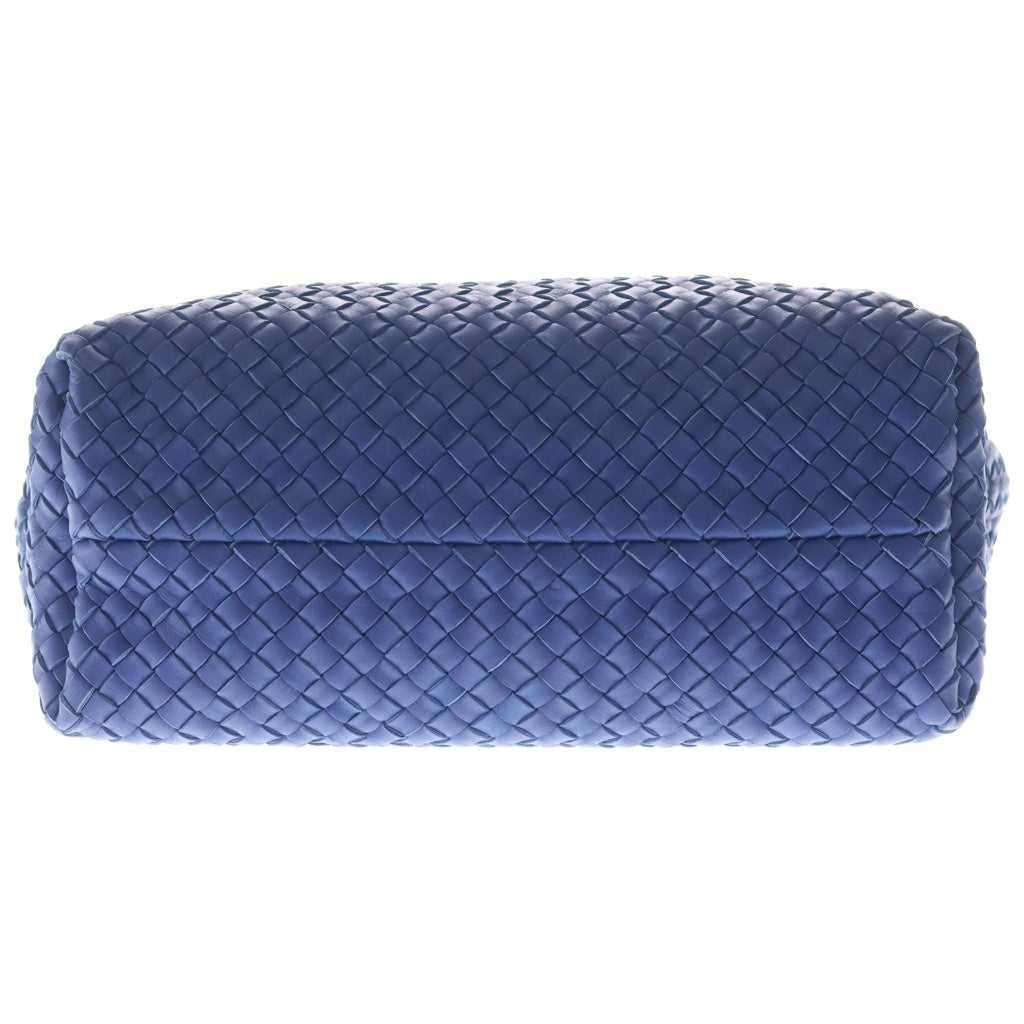BOTTEGA VENETA(ボッテガヴェネタ) Cabat PM カバ マキシイントレチャート ポーチ付き レザーハンドバッグ ブルー 141498