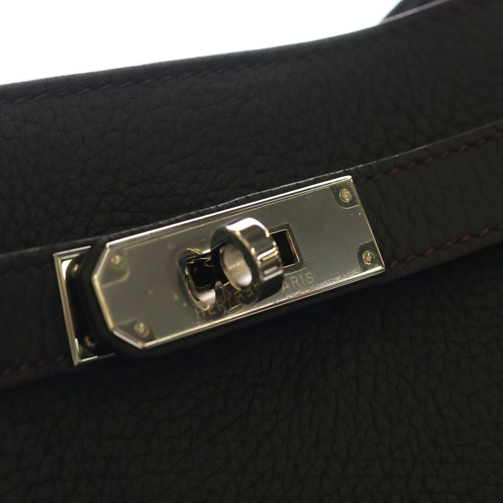 HERMES(エルメス) Sokelly 22 ソーケリー トゴレザー バイカラー ショルダーバッグ ブラック/パープル □Q刻印 レディース