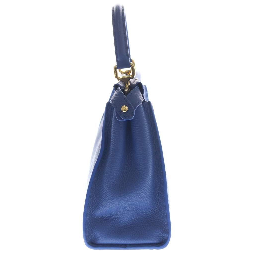 FENDI(フェンディ) Peekaboo Selleria ピーカブー セレリア レザーハンドバッグ ショルダーバッグ ブルー 8BN226 レディース