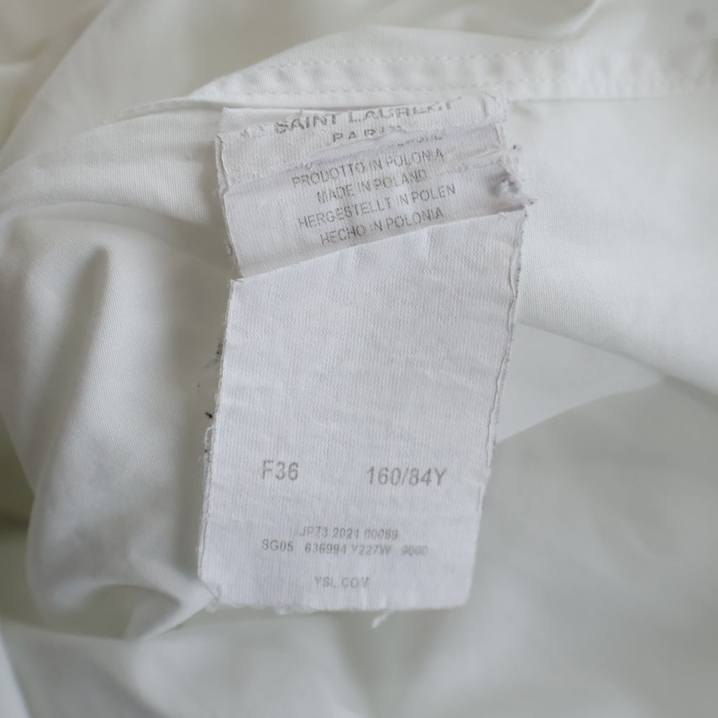 SAINT LAURENT PARIS(サンローランパリ) L/S Shirt 長袖シャツ ホワイト レディース 636994 Y227W