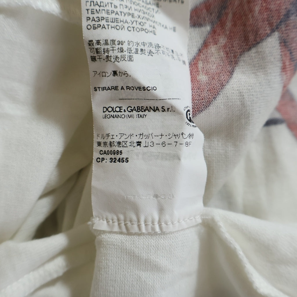 DOLCE & GABBANA(ドルチェアンドガッバーナ) 18SS Queen Of Hearts T-Shirt 半袖Tシャツ ホワイト F8H50T FH7U9