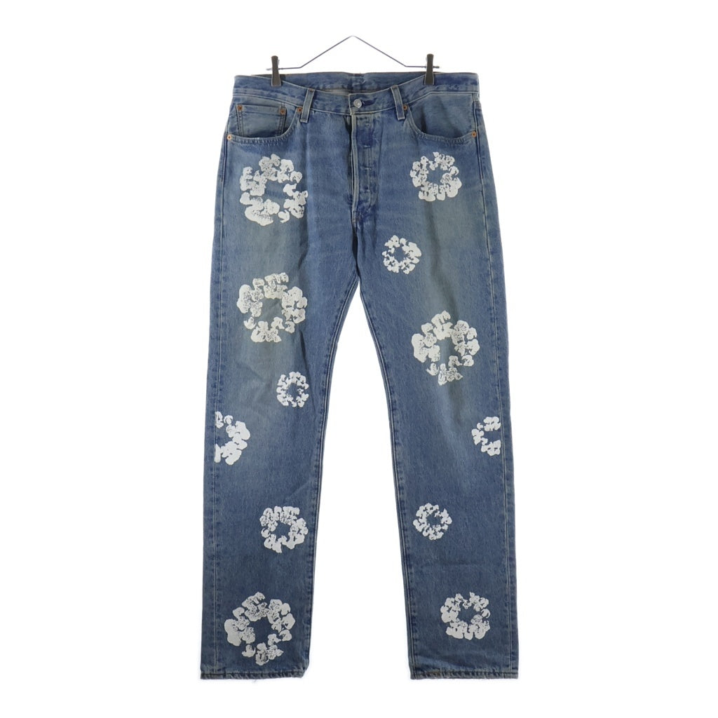 DENIM TEARS(デニムティアーズ) ×LEVI'S 501 COTTON WREATH CHAIN STITCH リーバイス フラワープリントデニムパンツ インディゴ PC9-A1592-0002