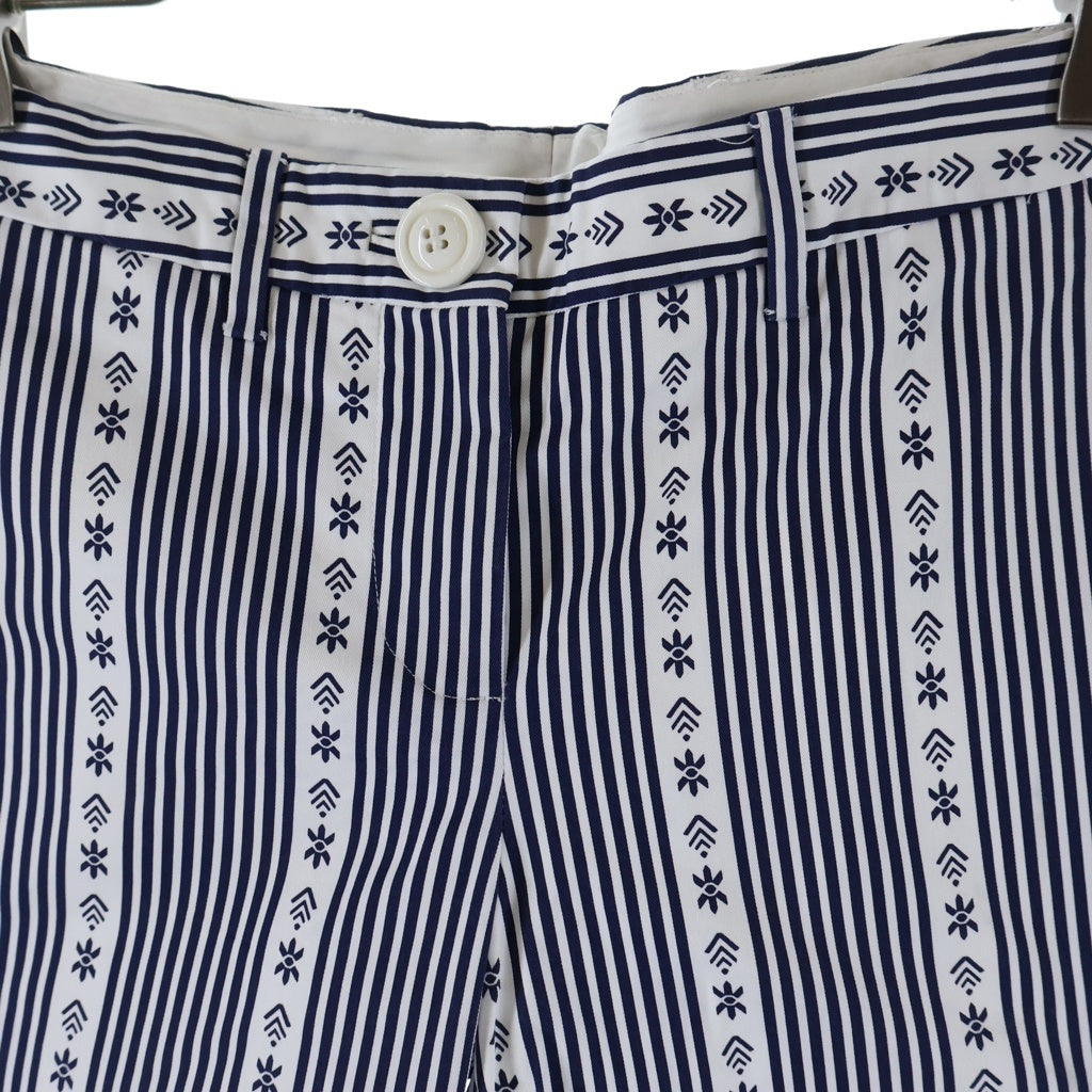 miumiu(ミュウミュウ) Stripe Pants 総柄 ストライプパンツ ホワイト レディース MP521