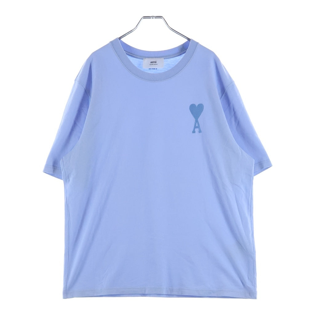 AMI Alexandre Mattiussi(アミアレクサンドルマテュッシ) T-Shirt ハートロゴ刺繍 半袖Tシャツ ブルー E22UTS002.726