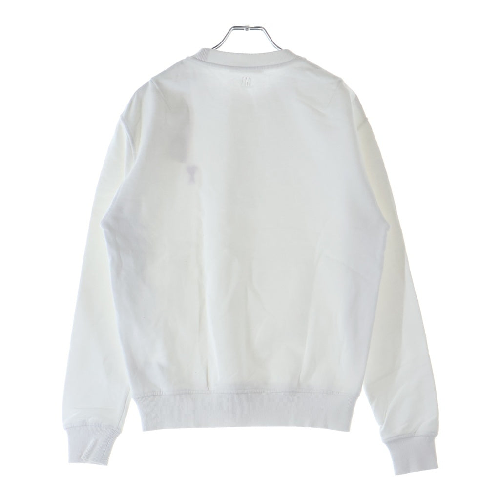 AMI Alexandre Mattiussi(アミアレクサンドルマテュッシ) Sweatshirt ロゴ刺繍 クルーネックスウェットトレーナー ホワイト A21HJ007.730