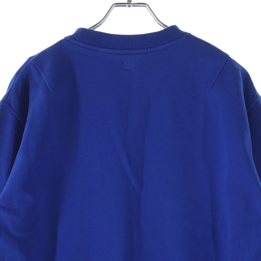 AMI Alexandre Mattiussi(アミアレクサンドルマテュッシ) Sweatshirt ロゴ刺繍 クルーネックスウェットトレーナー ブルー A21HJ007.730