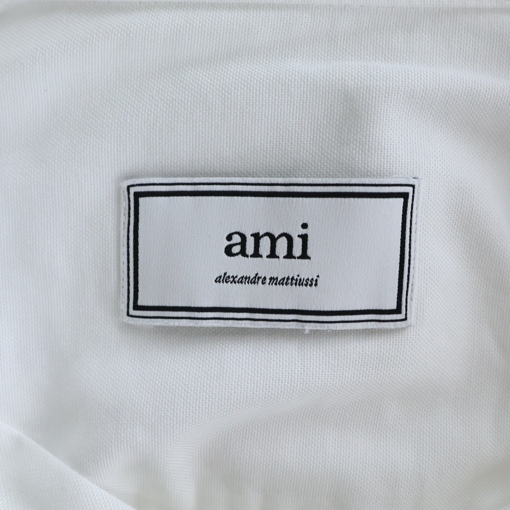 AMI Alexandre Mattiussi(アミアレクサンドルマテュッシ) L/S Shirt ハートロゴ刺繍 長袖シャツ ホワイト A19C013.45
