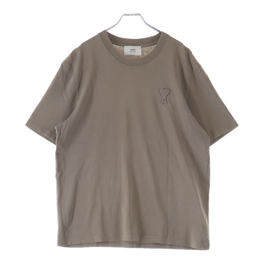 AMI Alexandre Mattiussi(アミアレクサンドルマテュッシ) T-Shirt ハートロゴ刺繍 半袖Tシャツ ベージュ UTS025.726