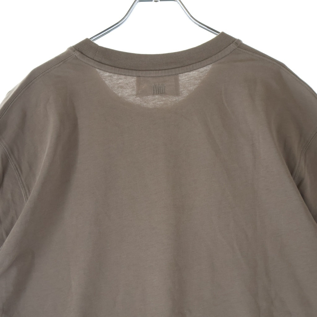 AMI Alexandre Mattiussi(アミアレクサンドルマテュッシ) T-Shirt ハートロゴ刺繍 半袖Tシャツ ベージュ UTS025.726