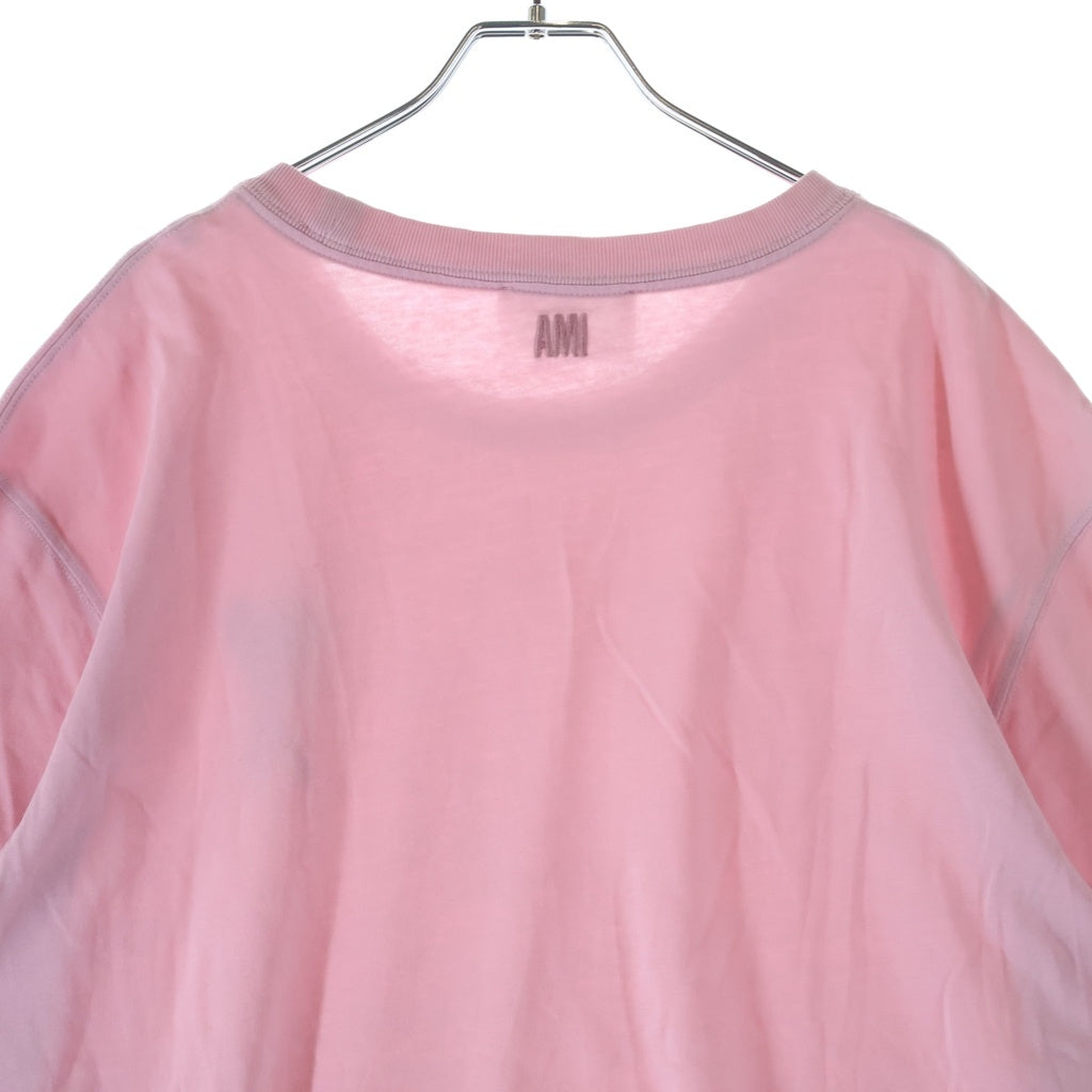 AMI Alexandre Mattiussi(アミアレクサンドルマテュッシ) T-Shirt ハートロゴ刺繍 半袖Tシャツ ピンク E22UTS002.726