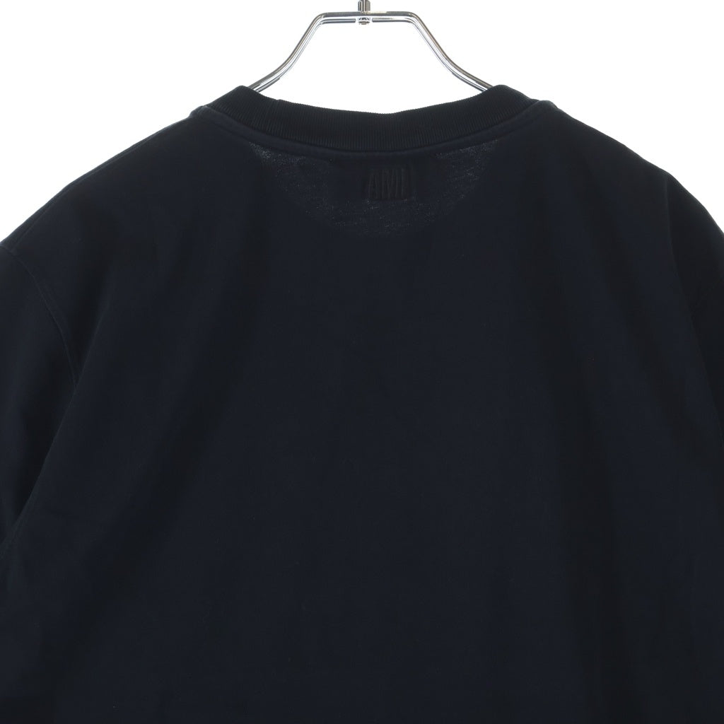 AMI Alexandre Mattiussi(アミアレクサンドルマテュッシ) T-Shirt ハートロゴ刺繍 半袖Tシャツ ブラック BFUTS005.726