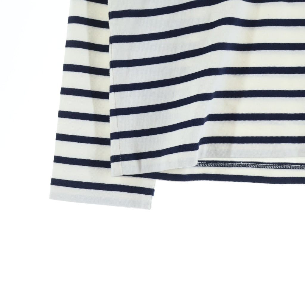 AMI Alexandre Mattiussi(アミアレクサンドルマテュッシ) L/S T-Shirt ハートロゴ刺繍 ボーダー長袖Tシャツ ロンT ホワイト UTS300.072