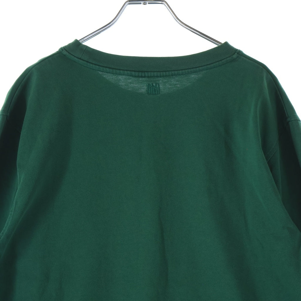 AMI Alexandre Mattiussi(アミアレクサンドルマテュッシ) L/S T-Shirt ハートロゴ刺繍 長袖Tシャツ ロンT グリーン A21HJ005.701