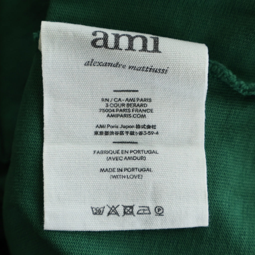 AMI Alexandre Mattiussi(アミアレクサンドルマテュッシ) L/S T-Shirt ハートロゴ刺繍 長袖Tシャツ ロンT グリーン A21HJ005.701