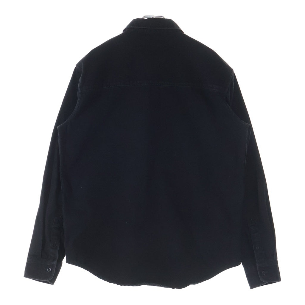 AMI Alexandre Mattiussi(アミアレクサンドルマテュッシ) Denim Shirt ハートロゴ刺繍 長袖デニムシャツ ブラック HSH114.660