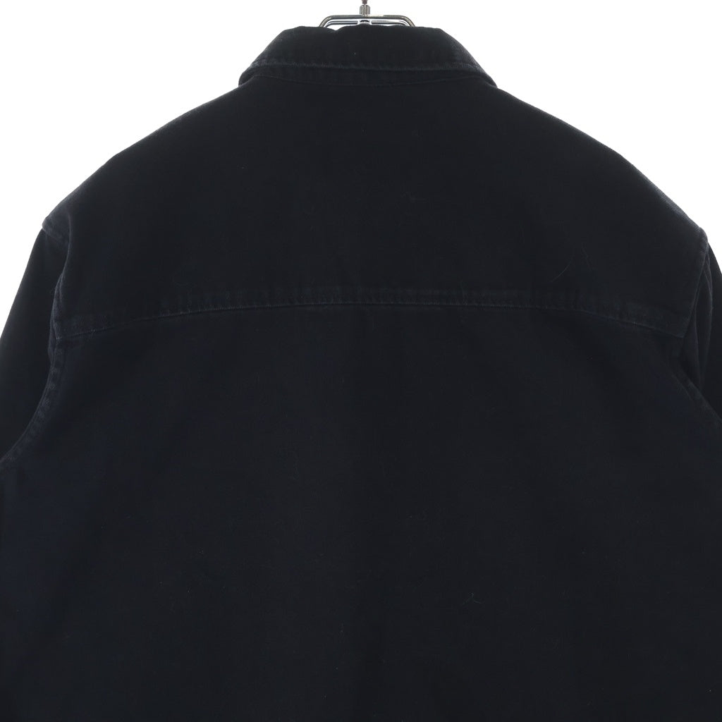 AMI Alexandre Mattiussi(アミアレクサンドルマテュッシ) Denim Shirt ハートロゴ刺繍 長袖デニムシャツ ブラック HSH114.660