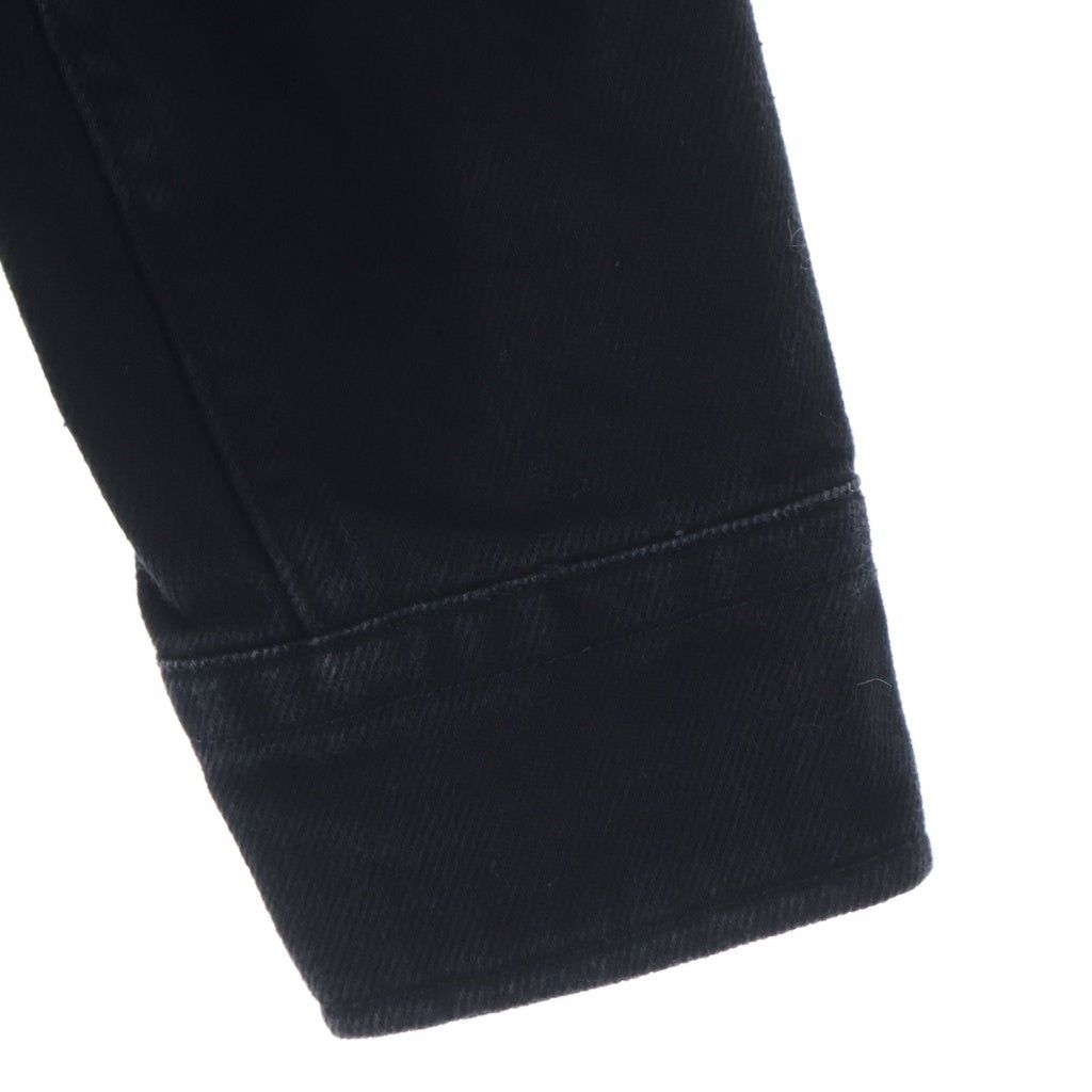AMI Alexandre Mattiussi(アミアレクサンドルマテュッシ) Denim Shirt ハートロゴ刺繍 長袖デニムシャツ ブラック HSH114.660