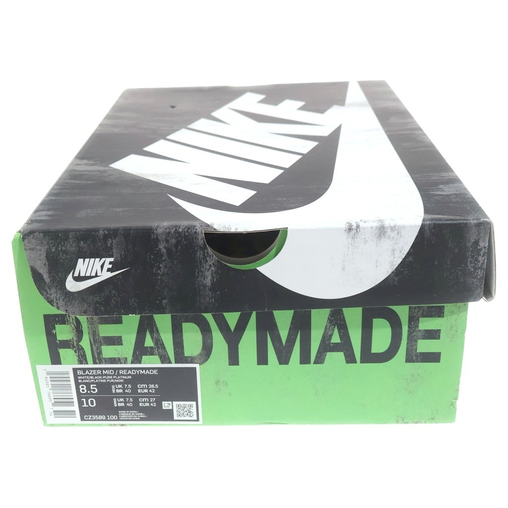 NIKE(ナイキ) ×READYMADE BLAZER MID CZ3589-100 ブレーザー ミッド ホワイト US8.5/26.5cm