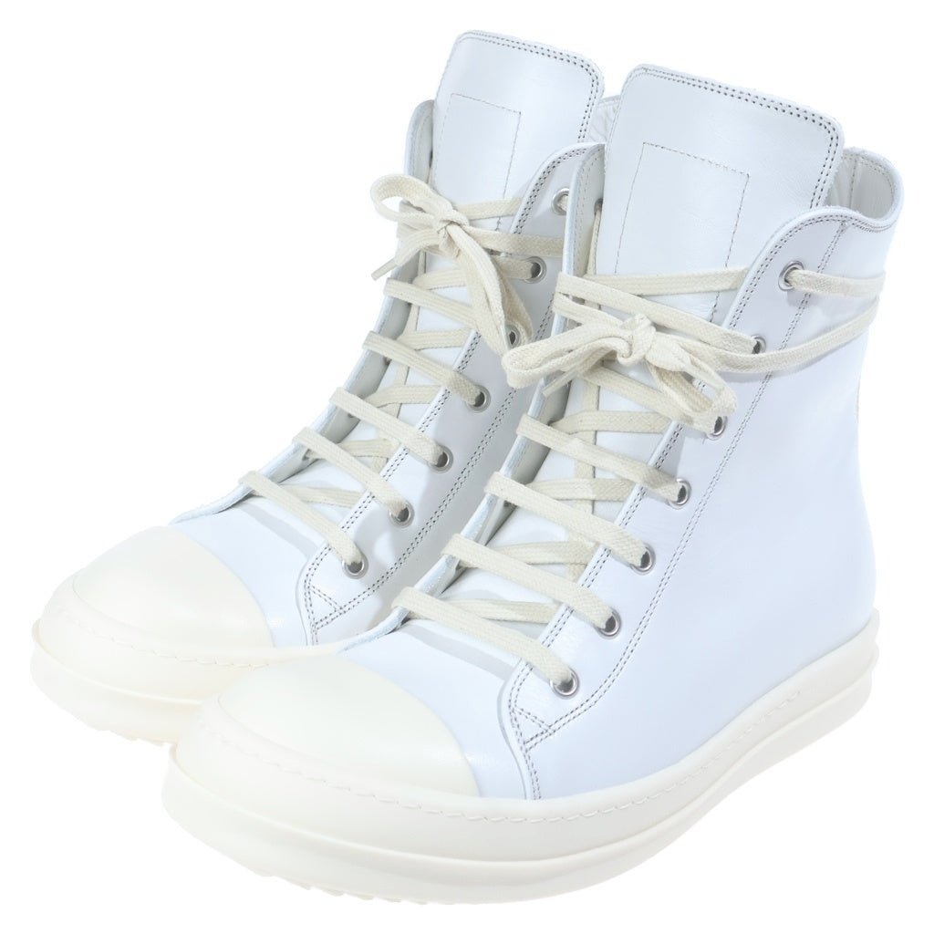 Rick Owens(リックオウエンス) HOLLYWOOD HIGH SNEAKERS レザーハイカットスニーカー ホワイト RO01E7890-LCP