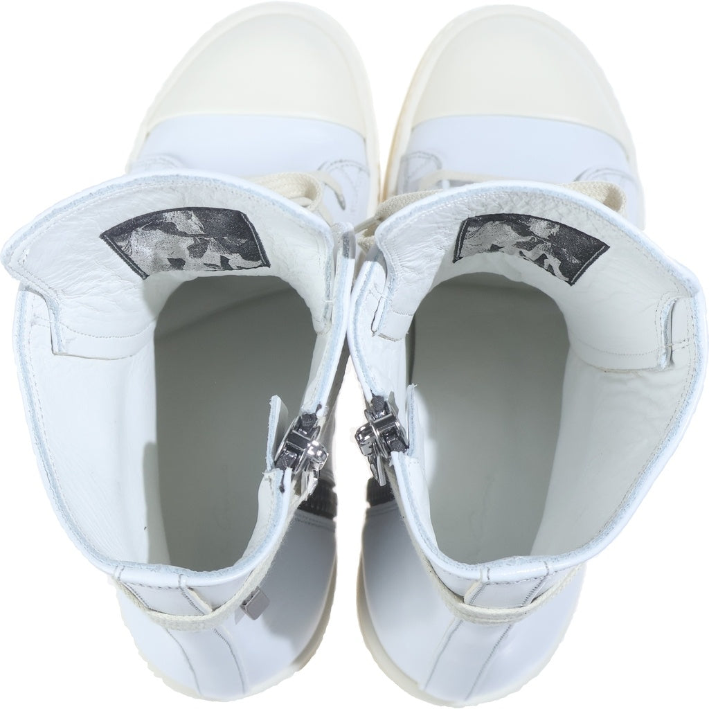 Rick Owens(リックオウエンス) HOLLYWOOD HIGH SNEAKERS レザーハイカットスニーカー ホワイト RO01E7890-LCP