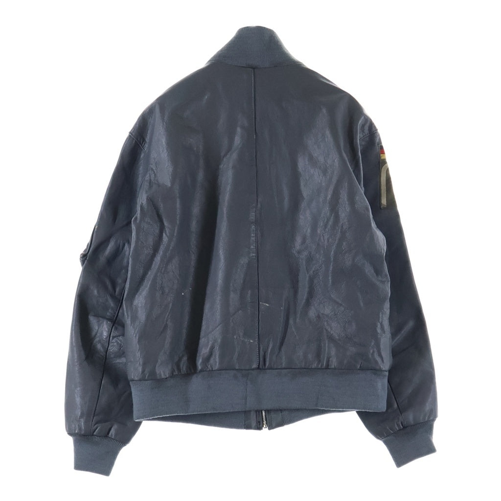VINTAGE(ヴィンテージ) 70S PAUL SCHULZE BRAKE ヴィンテージ ドイツ軍 ワッペンデザイン ジップアップ レザー パイロットブルゾン グレー