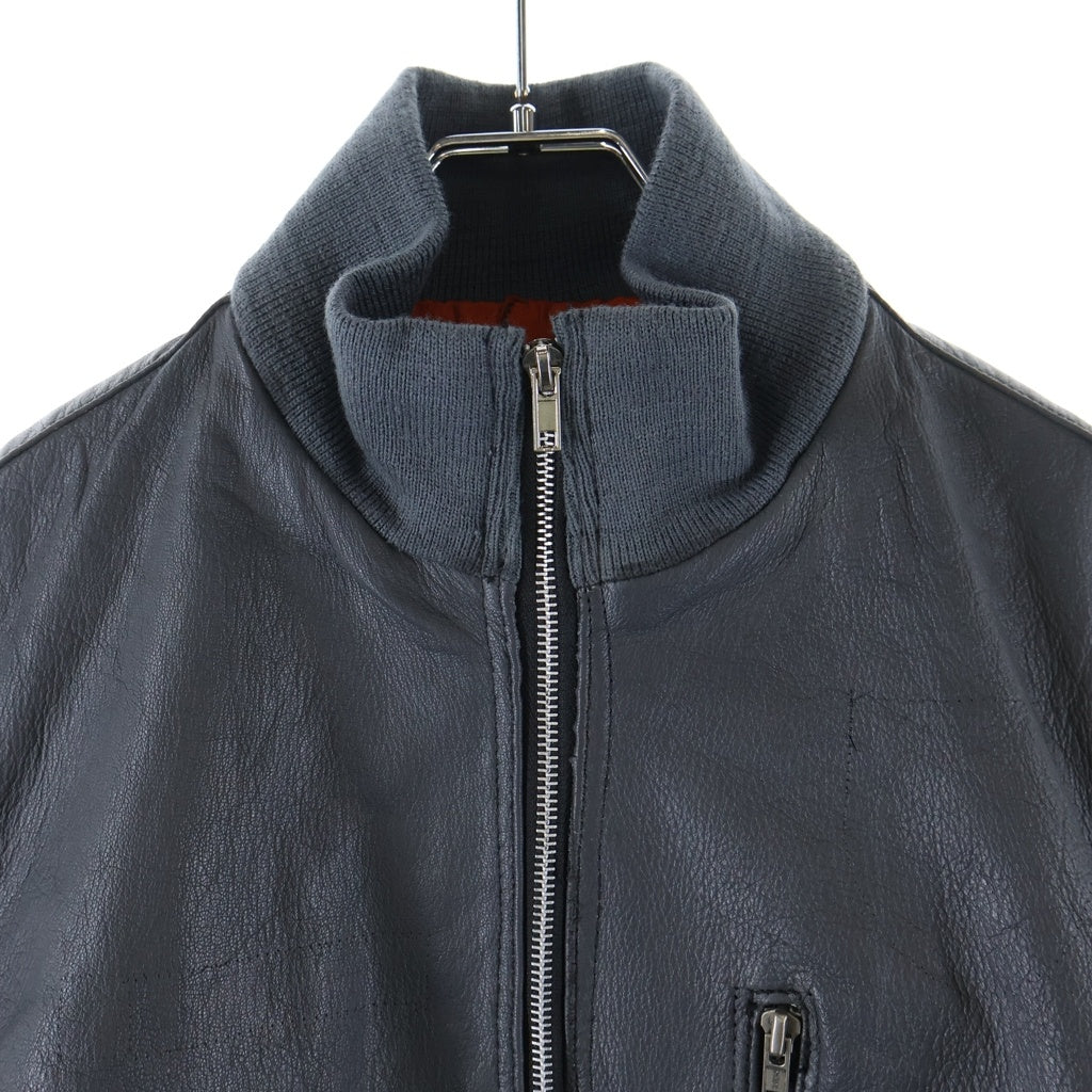 VINTAGE(ヴィンテージ) 70S PAUL SCHULZE BRAKE ヴィンテージ ドイツ軍 ワッペンデザイン ジップアップ レザー パイロットブルゾン グレー
