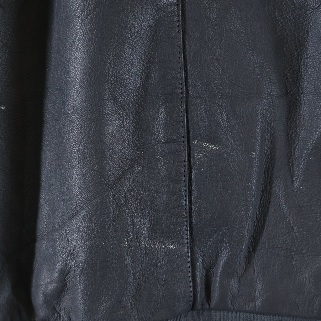 VINTAGE(ヴィンテージ) 70S PAUL SCHULZE BRAKE ヴィンテージ ドイツ軍 ワッペンデザイン ジップアップ レザー パイロットブルゾン グレー