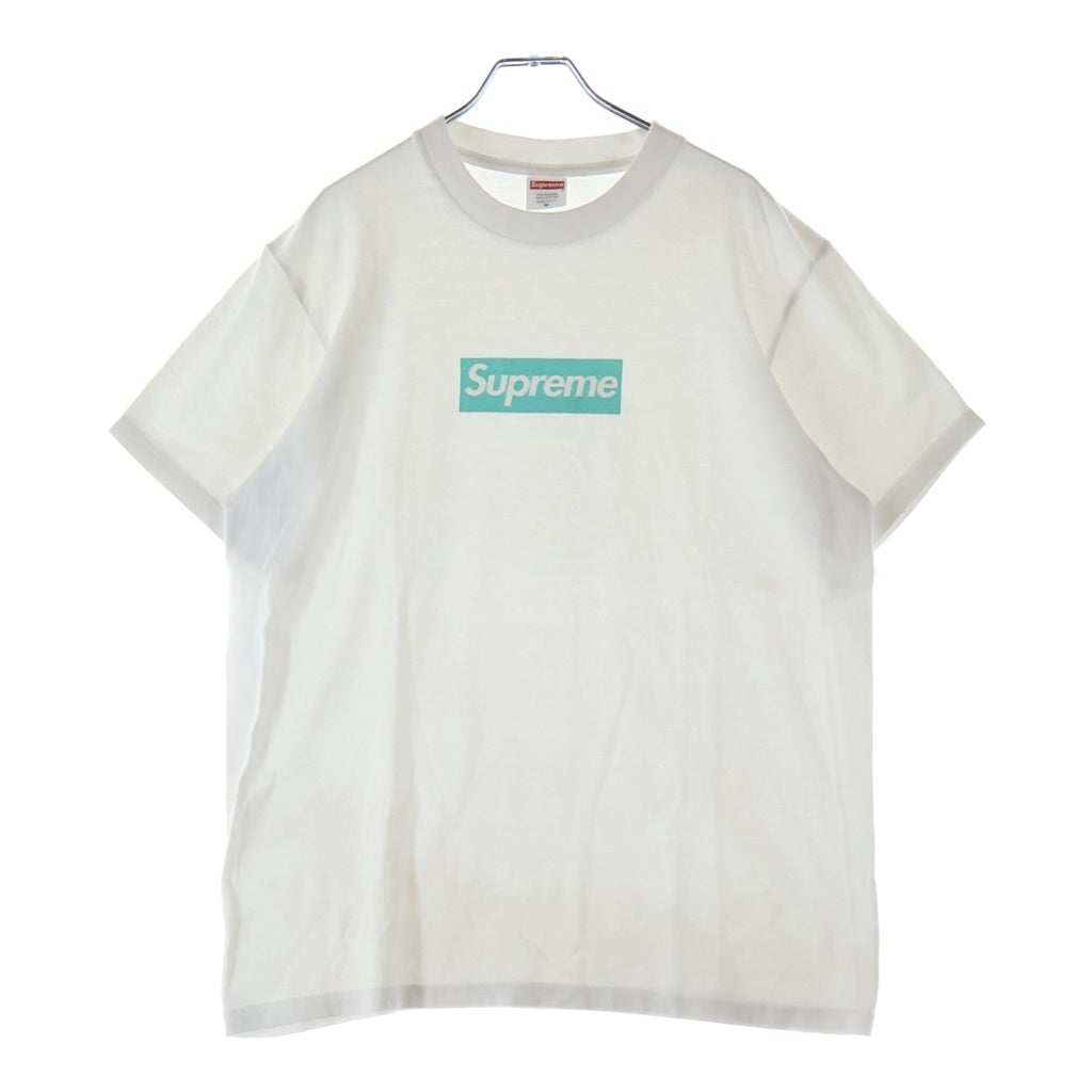 SUPREME(シュプリーム) 21AW ×Tiffany&Co Box Logo Tee ティファニー ボックスロゴ クルーネック コットン 半袖Tシャツ カットソー ホワイト