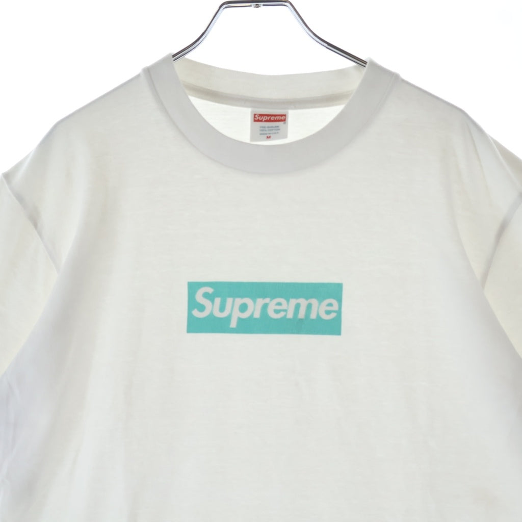 SUPREME(シュプリーム) 21AW ×Tiffany&Co Box Logo Tee ティファニー ボックスロゴ クルーネック コットン 半袖Tシャツ カットソー ホワイト