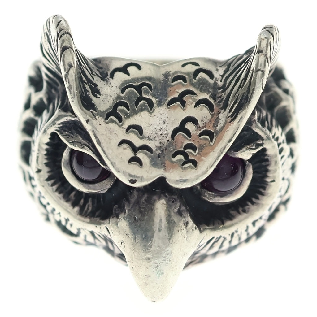 Bill Wall Leather/BWL(ビルウォールレザー) Medium Owl Ring with Stone Eyes ミディアム オウル リング ウィズ ストーン アイズ シルバー