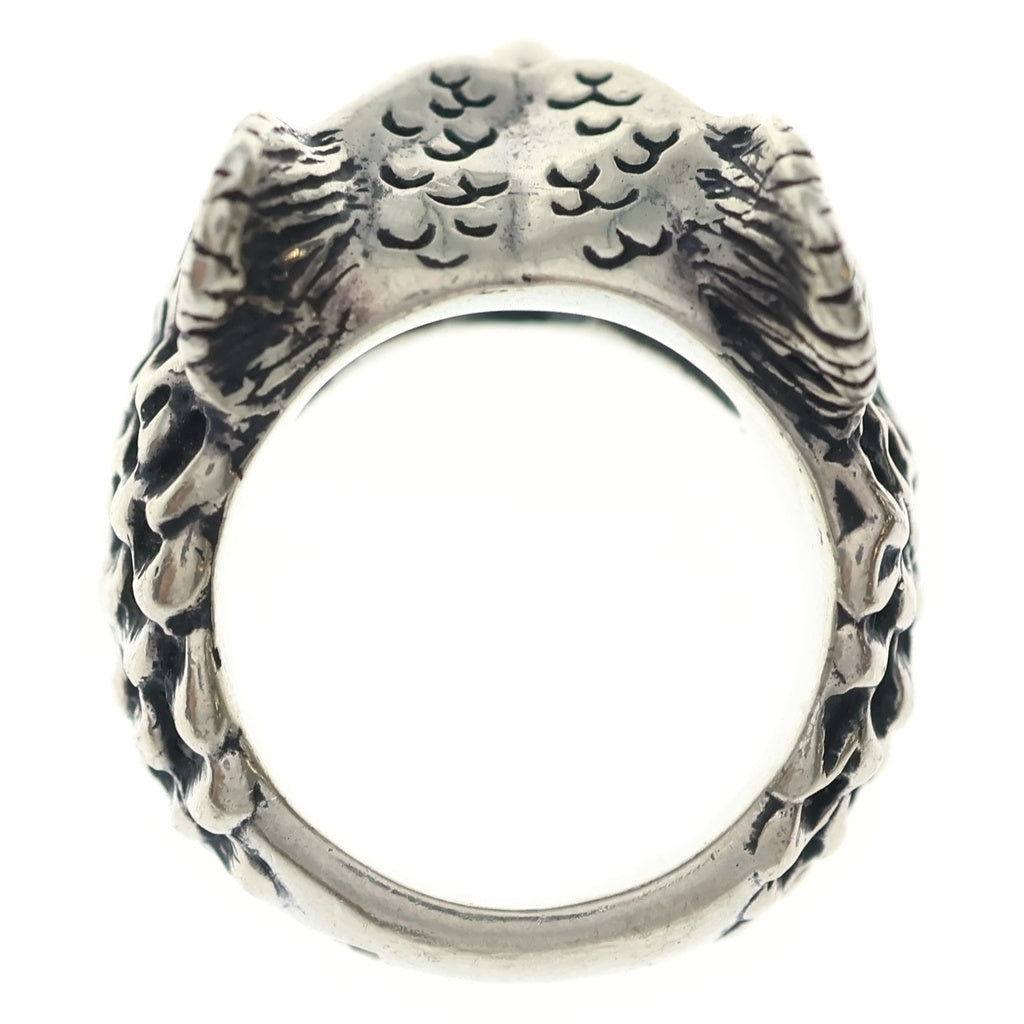 Bill Wall Leather/BWL(ビルウォールレザー) Medium Owl Ring with Stone Eyes ミディアム オウル リング ウィズ ストーン アイズ シルバー