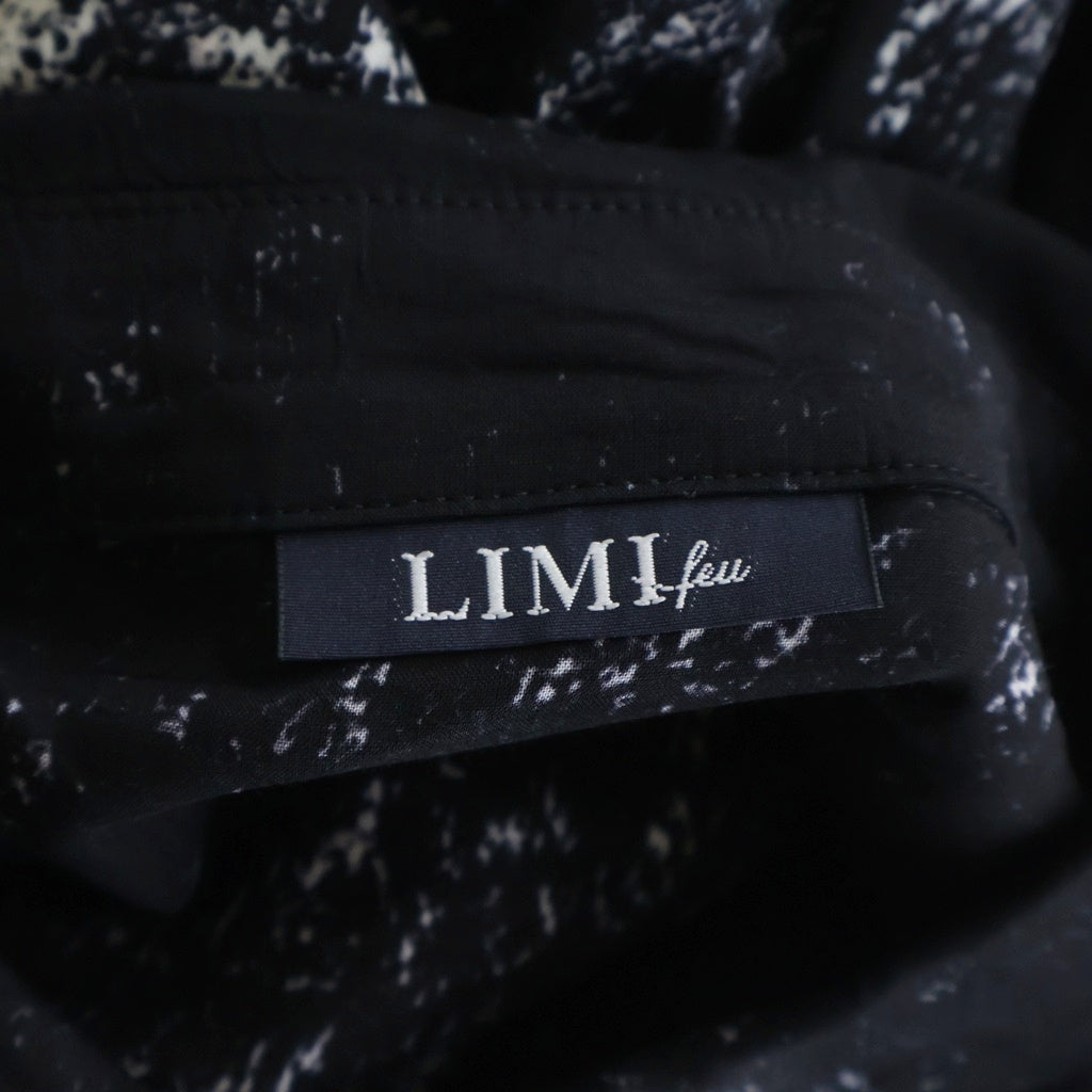 LIMI feu(リミフゥ) GALAXY PT LACE UP SLEEVE BLOUSE LK-B04-208 ギャラクシープリント レースアップ スリーブ ブラウス レディース ブラック