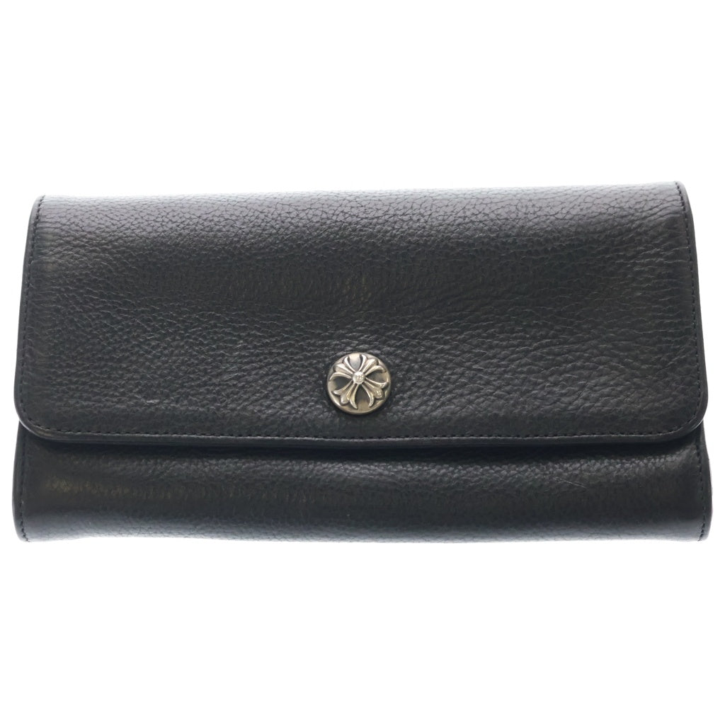 CHROME HEARTS(クロムハーツ) JUDY ジュディ クロスボールボタンレザーウォレット財布 ブラック