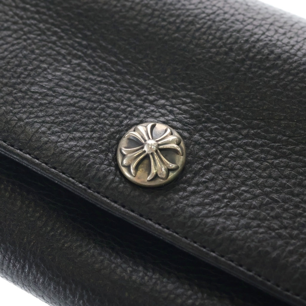 CHROME HEARTS(クロムハーツ) JUDY ジュディ クロスボールボタンレザーウォレット財布 ブラック