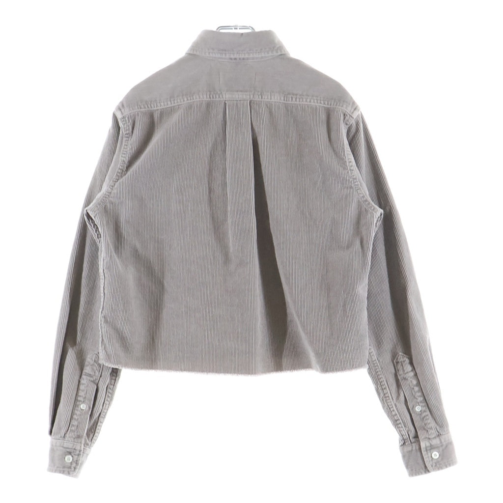 miumiu(ミュウミュウ) Gart-Dyed Corduroy Shirt ガーメントダイ 長袖コーデュロイシャツジャケット グレー レディース MK1889