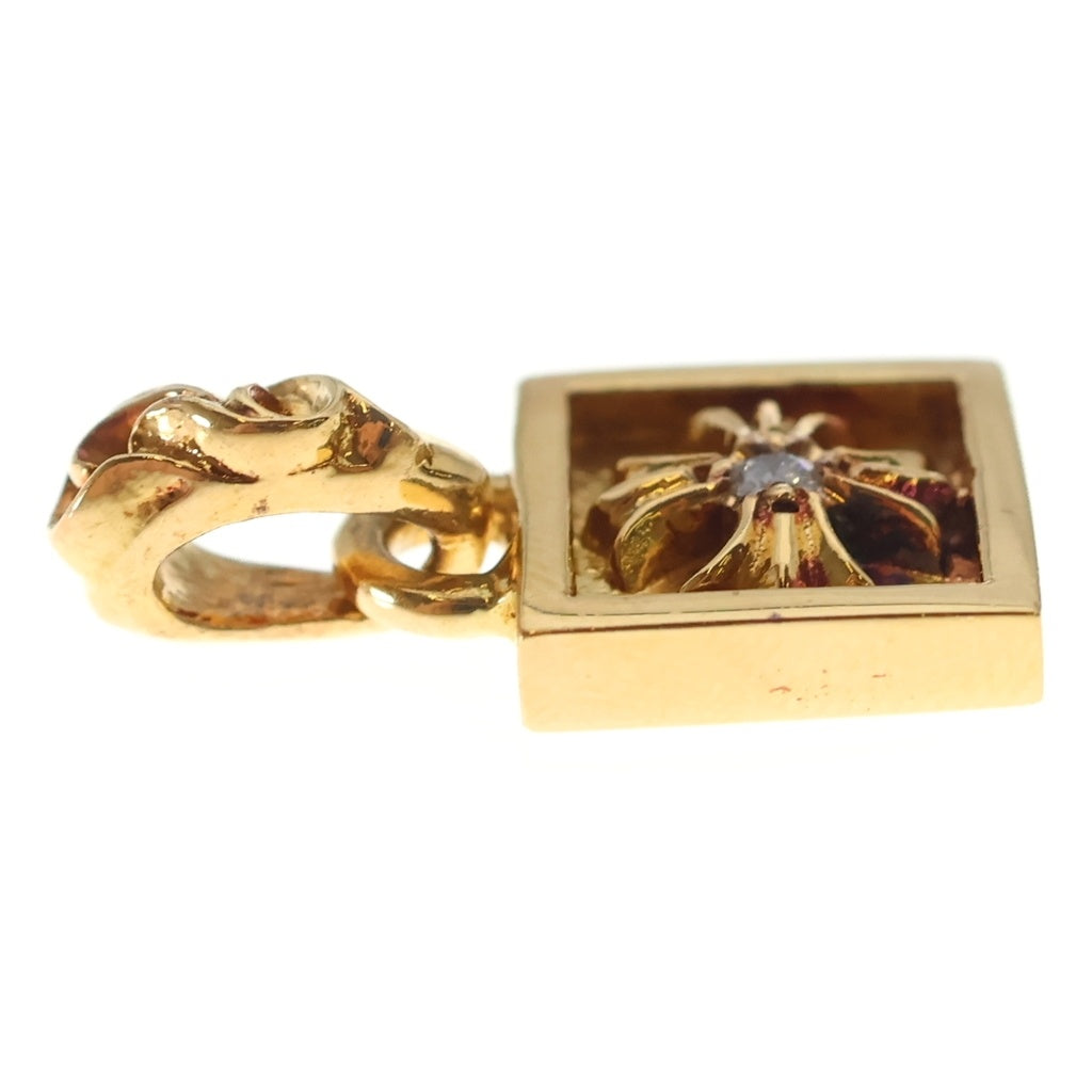 CHROME HEARTS(クロムハーツ) 22K FRAMED CH PLUS 1DIA フレームドCHプラス 1ダイヤ ペンダント トップ ゴールド