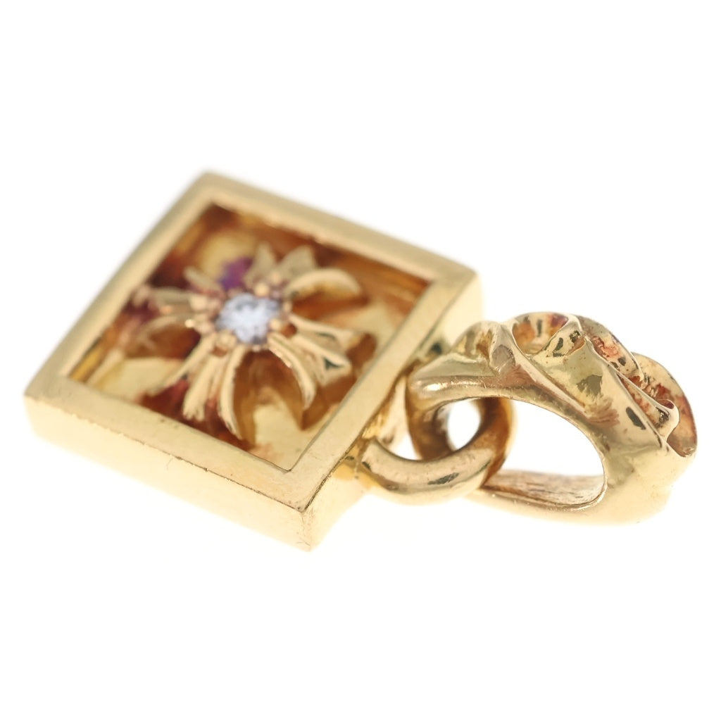 CHROME HEARTS(クロムハーツ) 22K FRAMED CH PLUS 1DIA フレームドCHプラス 1ダイヤ ペンダント トップ ゴールド