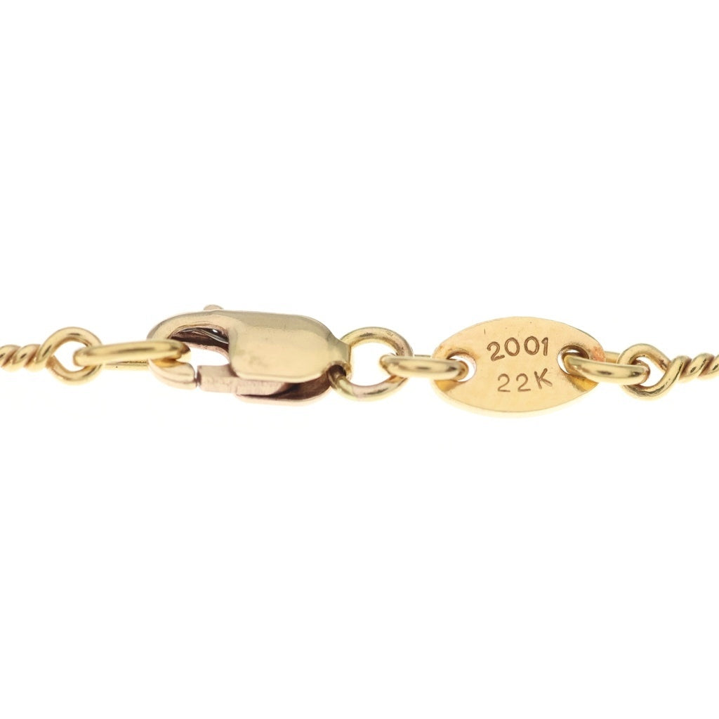 CHROME HEARTS(クロムハーツ) 22K NECKCHAIN T18 ツイストチェーンネックレス 18inch ゴールドBCA014