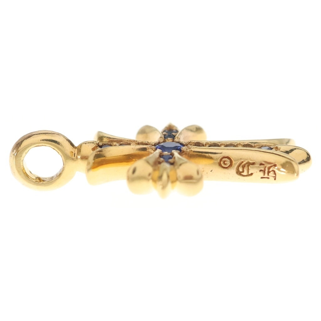CHROME HEARTS(クロムハーツ) 22K TNY CRSF P/SAP タイニーファットクロス PAVEサファイア ペンダントトップ ゴールド