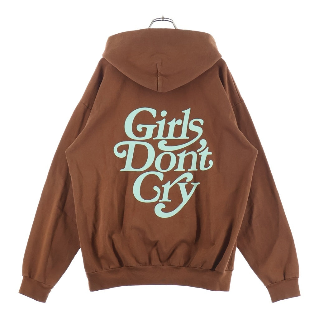 Girls Don't Cry(ガールズドントクライ) LOGO HOODIE プルオーバー パーカー ブラウン