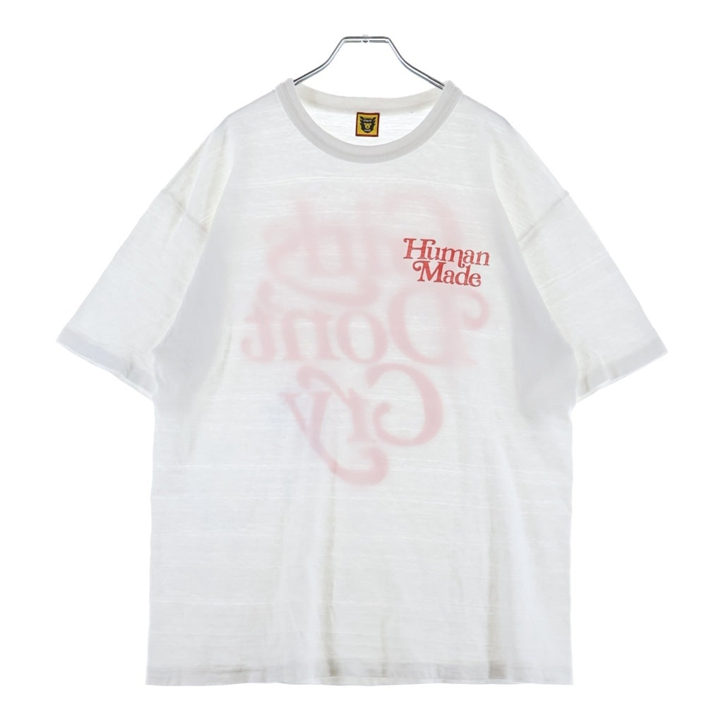 HUMAN MADE(ヒューマンメイド) 23AW ×GIRLS DON'T CRY OTSUMO PLAZA限定 ×ガールズドントクライ ロゴプリント 半袖カットソー Tシャツ オツモプラザ限定 ホワイト