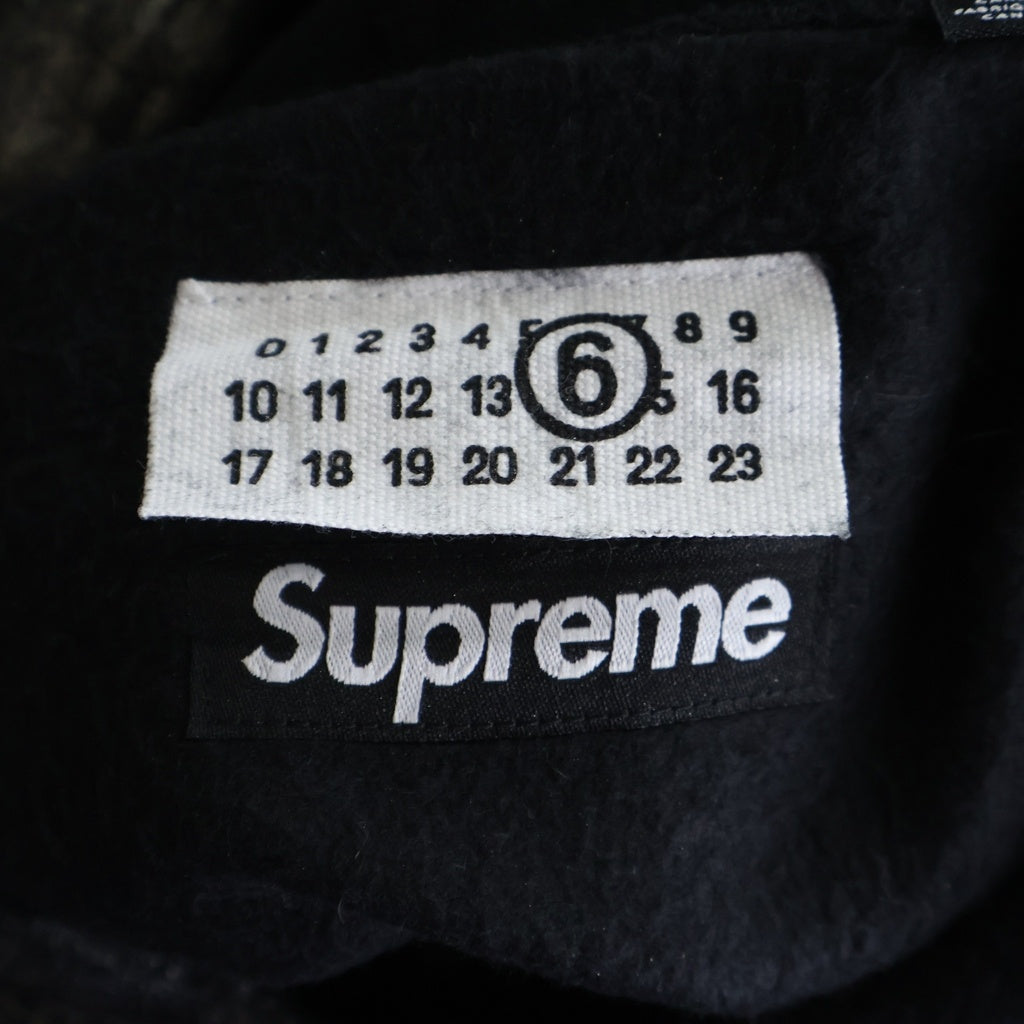 SUPREME(シュプリーム) ×24SS MM6 Maison Margierla メゾンマルジェラ フォイル ボックス ロゴ パーカー ブラック